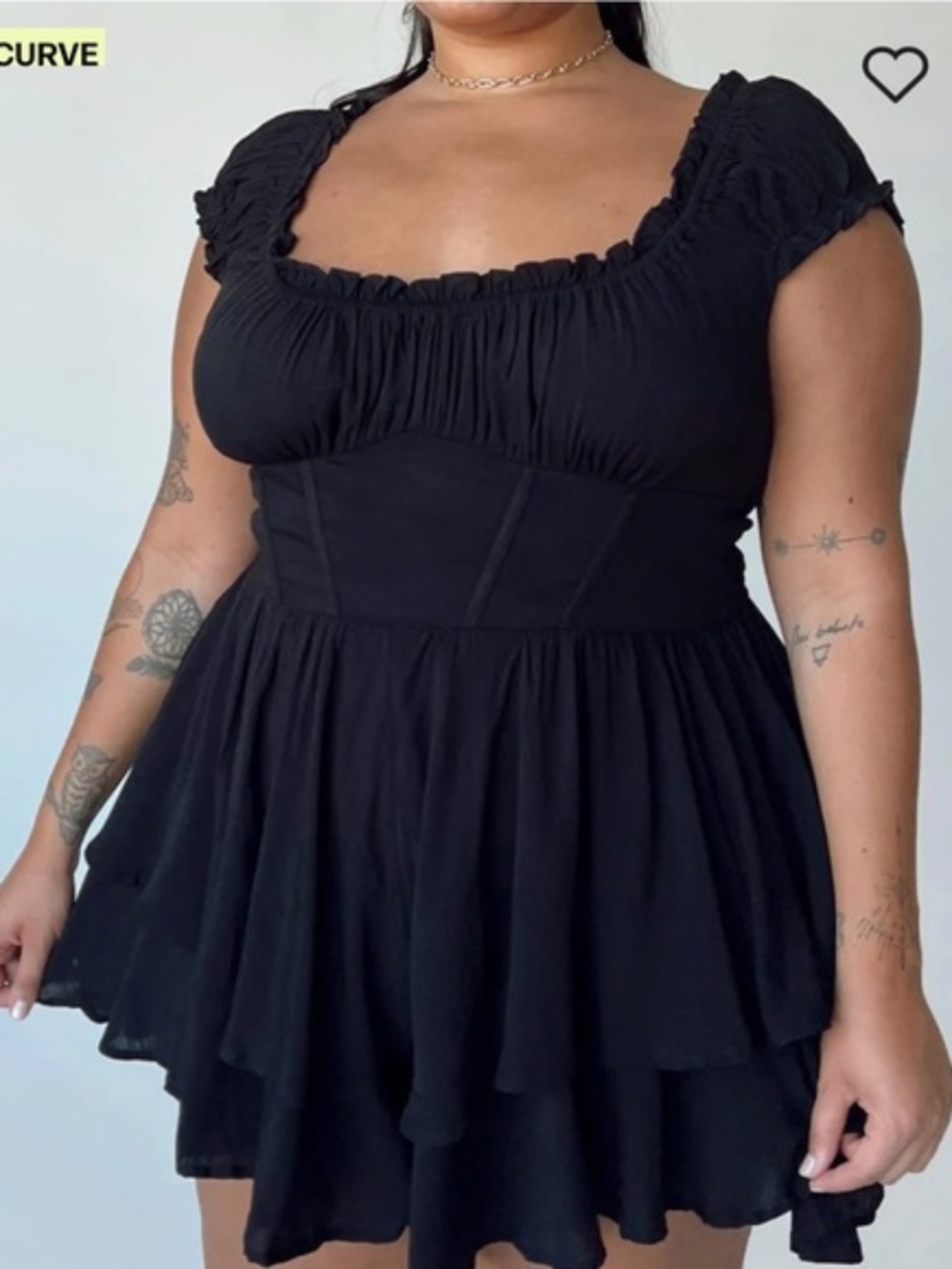 Princess Polly Curve Black Tahiti Corset Romper Size US 16